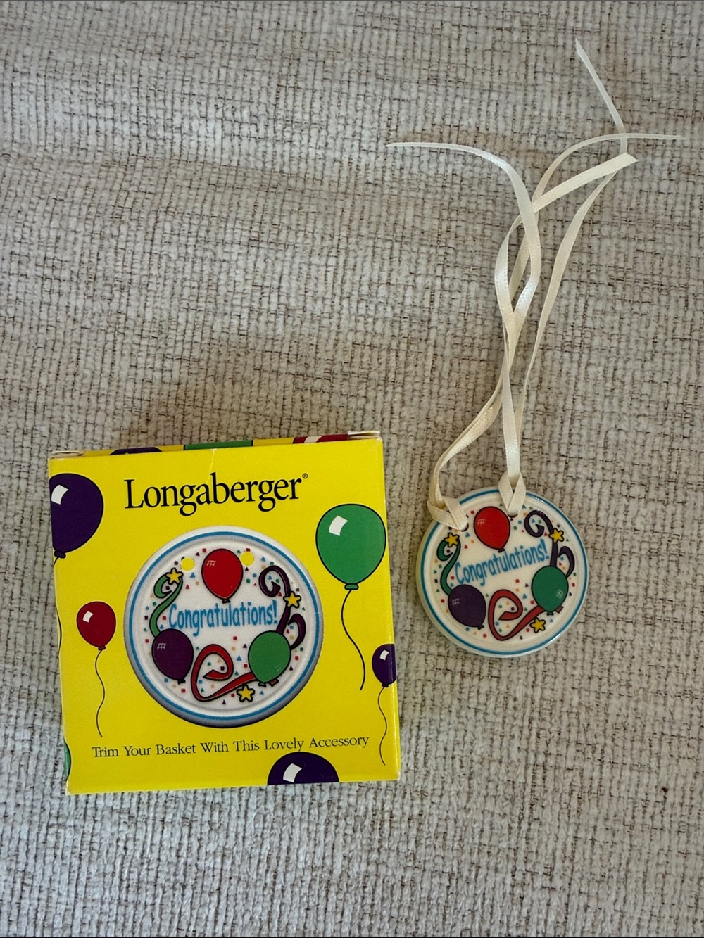 Longaberger Congratulations Basket Tie-On